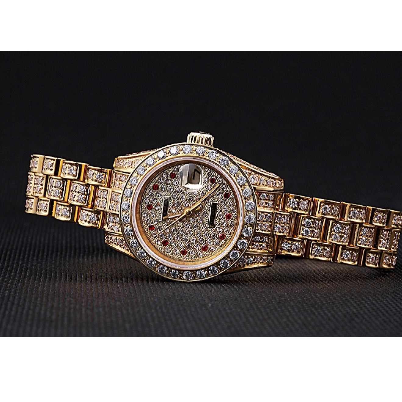 Aaa replica watch Rolex 622024 Swiss Gold Diamond DateJust Dial 0623